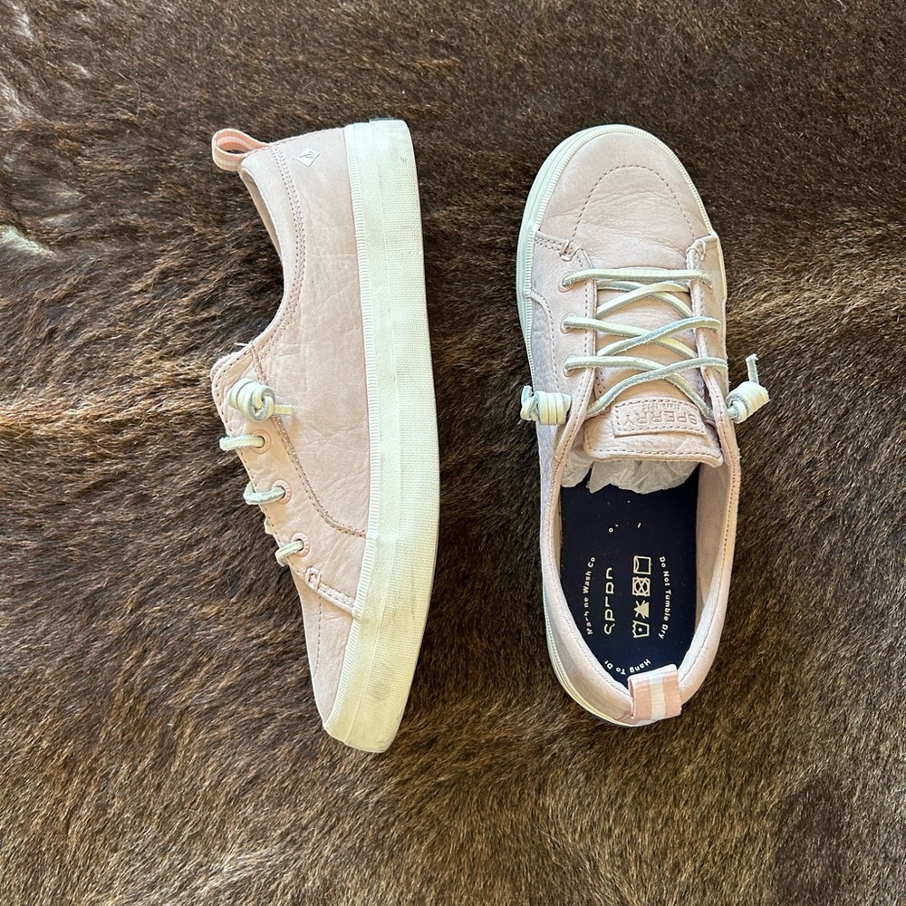 Sperry Blush Suede Lace-Up Sneakers